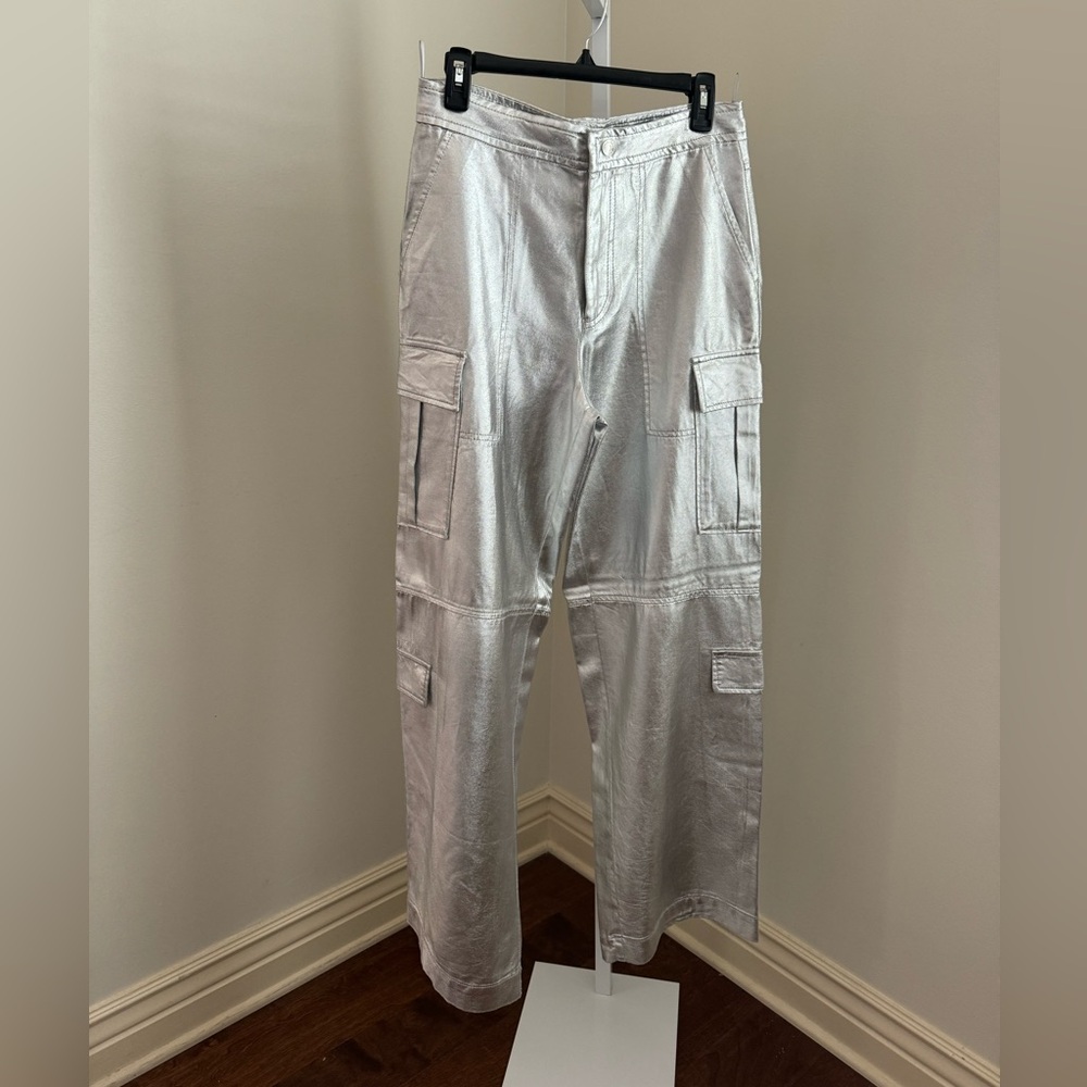 Zara Metallic Boyfriend Jeans - Size: S